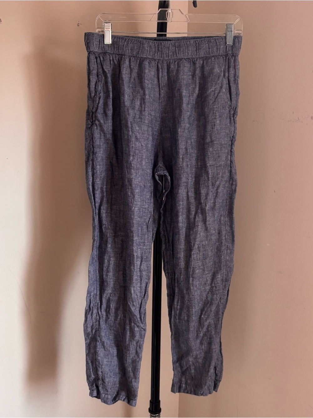 RACHEL Rachel Roy Blue Linen-Blend Relaxed Chinos